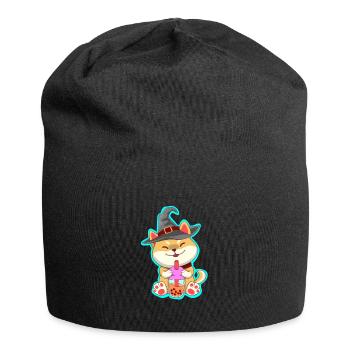 Thé à bulles pour chat d’Halloween - Bonnet en jersey - noir - Devant