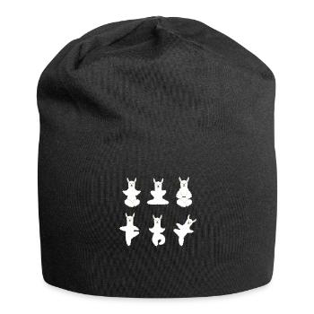 Yoga Llama Meditation Lama macht Yoga Übungen - Jersey-Beanie - Schwarz - Vorne