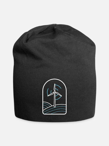 Windenergie Windrad Windpower Windkraft - Jersey-Beanie - Schwarz