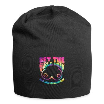 Hippie Kostüm Tie Dye Kein BH - Jersey-Beanie - Schwarz - Vorne