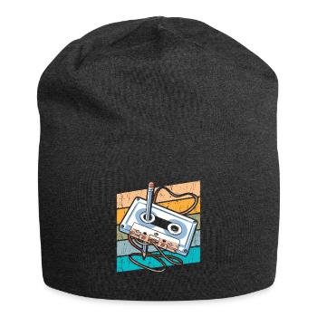 Retro Kassette 80er 90er Jahre - Jersey-Beanie - Anthrazit - Vorne