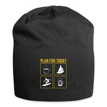 Plan for Today Coffee Boat Wave Wakeboard Beer - Jersey Beanie - black - Front