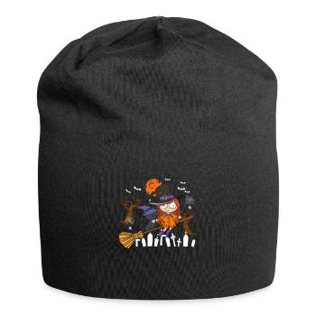 Crazy Black Cat Witch - Jersey Beanie - black - Front