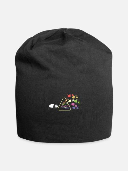 Prisma Panda Licht Dreieckes Lichtspektrum - Jersey-Beanie - Schwarz
