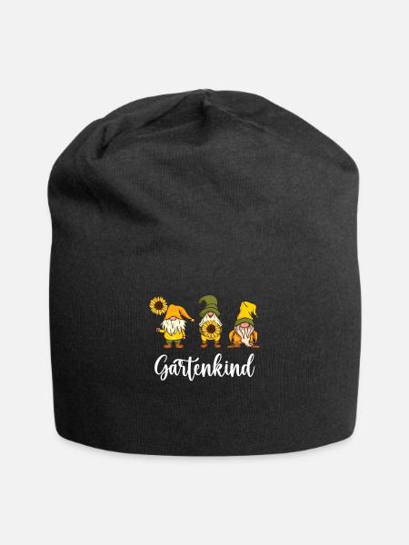 Gartenkind Gartenzwerge Schrebergarten Gartenfan - Jersey-Beanie - Schwarz