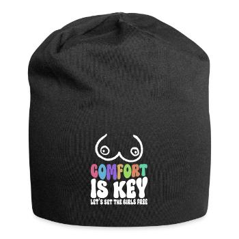 Comfort Is Key Let's Set The Girls Free - Kein Bra - Jersey Beanie - black - Front
