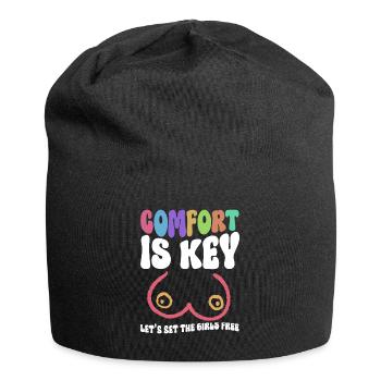 Comfort Is Key Let's Set The Girls Free - Kein Bra - Jersey Beanie - black - Front
