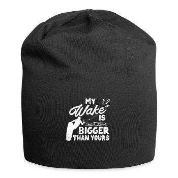 My Wake Is Bigger Than Yours Funny Wake Surfing - Jersey Beanie - black - Front