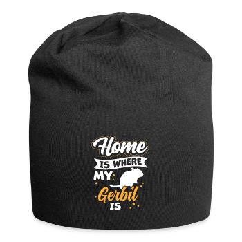 Gerbille est ma maison Rat de course Gerbille - Bonnet en jersey - noir - Devant