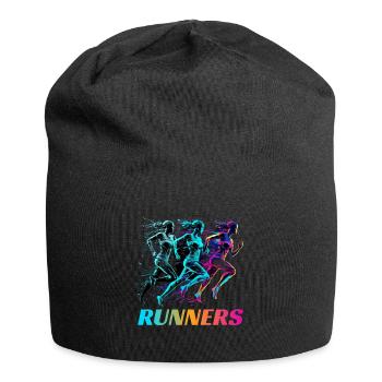 Dynamische Läufer Lauf Wettkampf - Jersey-Beanie - Schwarz - Vorne