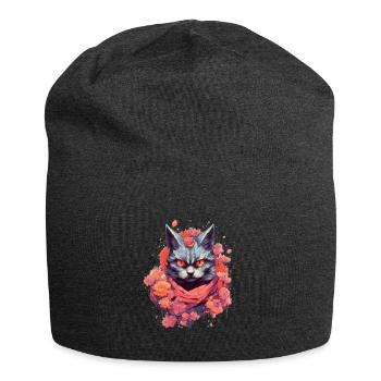 Crazy Cat - Jersey Beanie - charcoal grey - Front