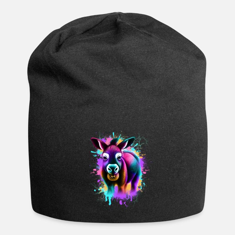 Esel Bunt - Jersey-Beanie - Schwarz