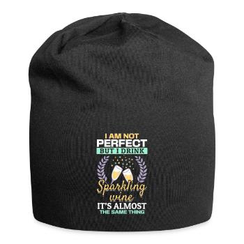 I'm not perfect, but I drink sparkling wine funny - Jersey Beanie - black - Front
