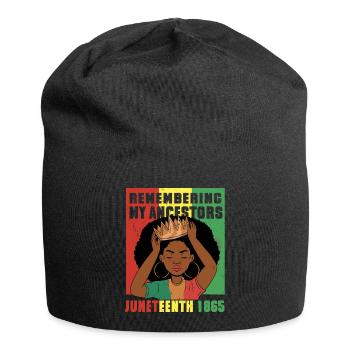 Ancêtres Juneteenth African Girl Queen - Bonnet en jersey - noir - Devant