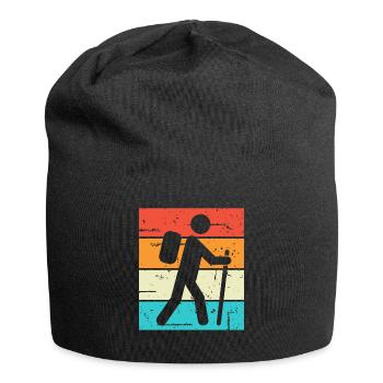 Wandern Hiking Geschenk Sprüche - Jersey-Beanie - Schwarz - Vorne