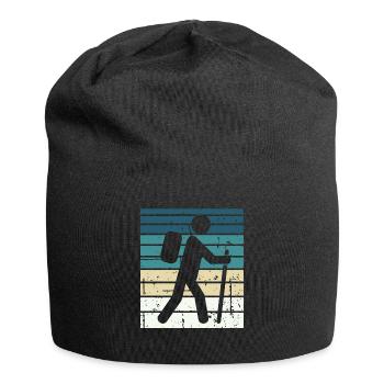 Wandern Hiking Geschenk Sprüche - Jersey-Beanie - Schwarz - Vorne