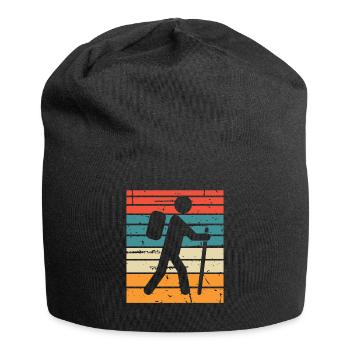 Wandern Hiking Geschenk Sprüche - Jersey-Beanie - Schwarz - Vorne