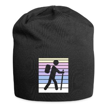 Wandern Hiking Geschenk Sprüche - Jersey-Beanie - Schwarz - Vorne
