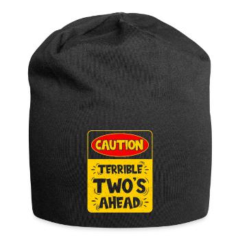 Caution: Terrible two on the way - Jersey Beanie - black - Front