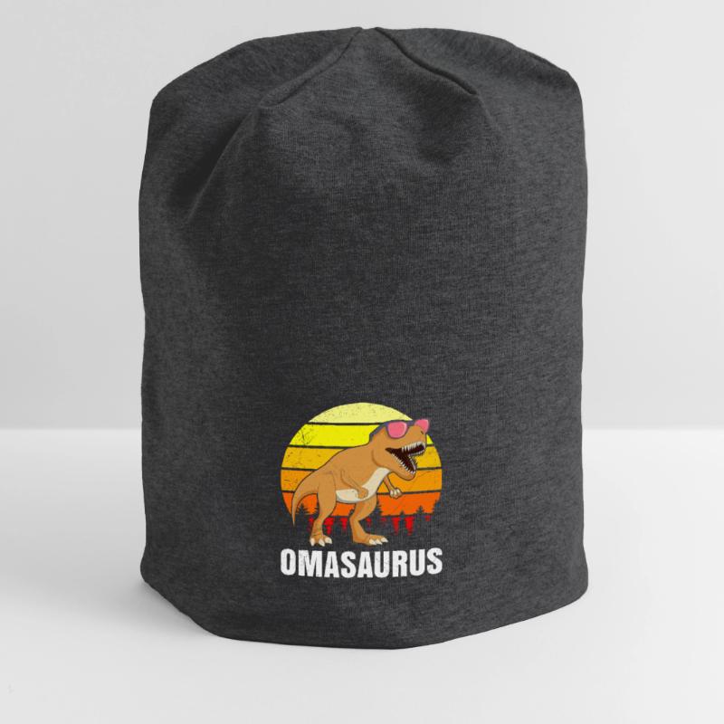 Omasaurus Muttertag Großmutter Dinosaurier Jersey-Beanie