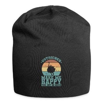 Ostriches Make me Happy You not so much Vogel - Jersey-Beanie - Schwarz - Vorne