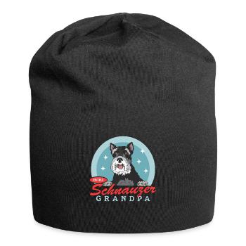 Zwergschnauzer Grandpa Hunde Schnauzer Geschenk - Jersey-Beanie - Schwarz - Vorne