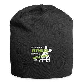 Fitnesszubehör für Sportler - Jersey-Beanie - Schwarz - Vorne