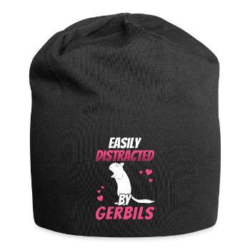 Distracted by gerbil rodent Gerbil - Jersey Beanie - black - Front