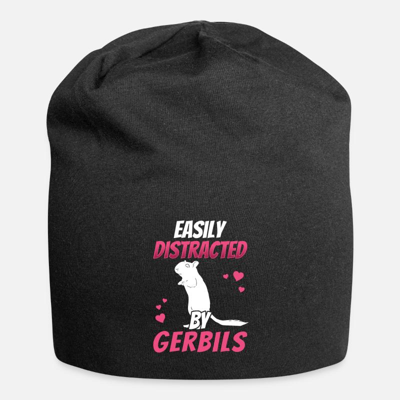 Distrait par la gerbille Gerbille - Bonnet en jersey - noir