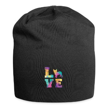 Amour bouledogue français - Bonnet en jersey - noir - Devant