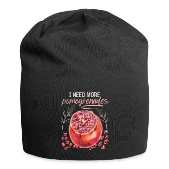 Pomegranate Illustration, Watercolor, Saying - Jersey Beanie - black - Front