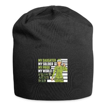 Proud Father Army Soldier Daughter Patriot - Jersey Beanie - black - Front