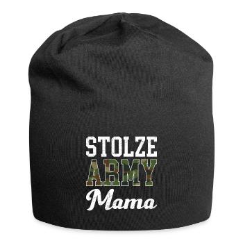 Stolze Mama Army Militär Mutter Soldaten - Jersey-Beanie - Schwarz - Vorne