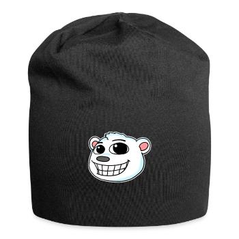 Eisbär Kopf - Jersey-Beanie - Schwarz - Vorne