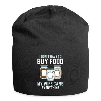 Ich muss keine Lebensmittel kaufen Meine Frau kons - Jersey-Beanie - Schwarz - Vorne