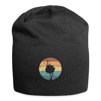 Strauß Laufvogel Großvogel Hals - Jersey-Beanie - Schwarz - Vorne