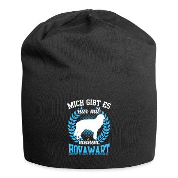 Nur mit meinem Hovawart derber Bauernhund - Jersey-Beanie - Schwarz - Vorne
