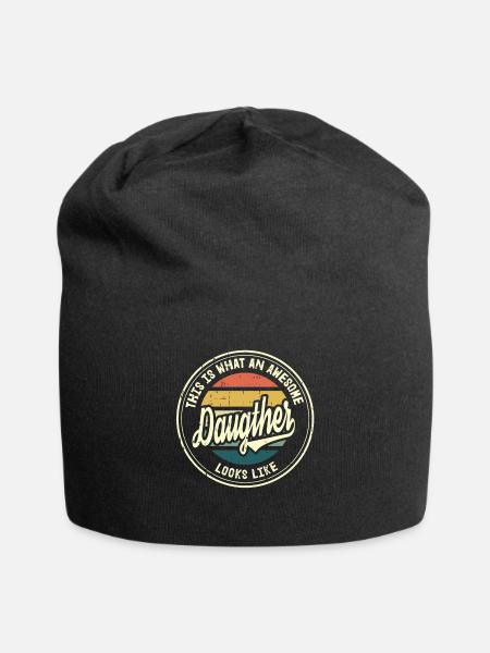 Beste Tochter so sieht eine Familie Retro Geschenk - Jersey-Beanie - Schwarz