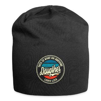 Meilleure fille qui ressemble à un cadeau rétro familial - Bonnet en jersey - noir - Devant