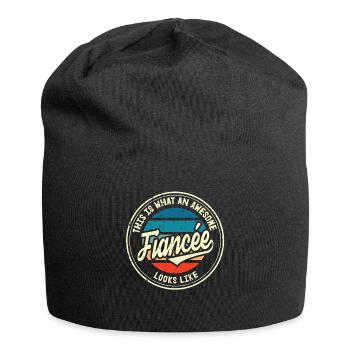 Fiancée Meilleure demande en mariage Cadeau rétro - Bonnet en jersey - noir - Devant