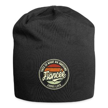 Fiancée Meilleure demande en mariage Cadeau rétro - Bonnet en jersey - noir - Devant