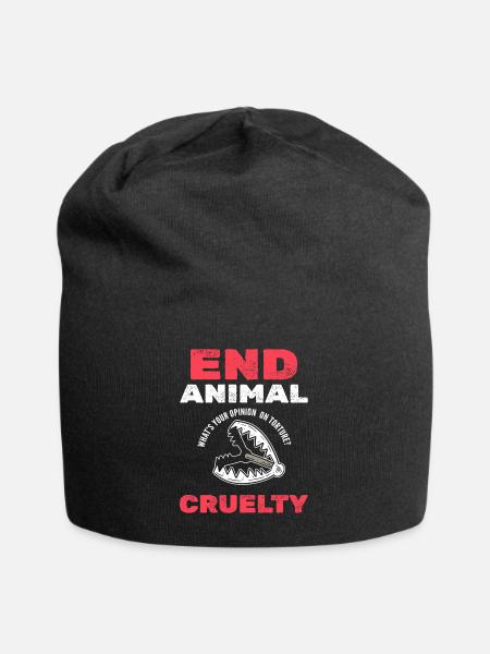 Against animal cruelty animal companions - Jersey Beanie - black