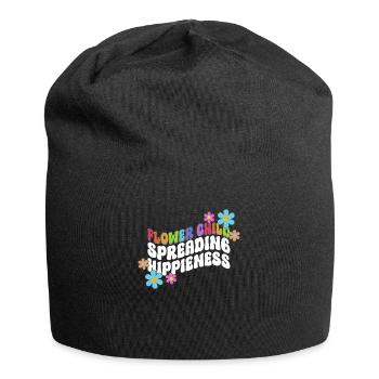 Blumenkind, das Hippieness verbreitet - Hippie - Jersey-Beanie - Schwarz - Vorne
