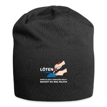 Löten Wenn Es Nach Hähnchen Riecht - Jersey-Beanie - Schwarz - Vorne