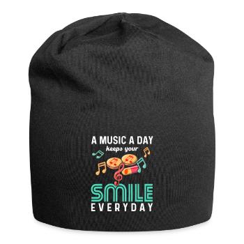 Beste Medizin Musik Selbstfürsorge Musikliebhaber - Jersey-Beanie - Schwarz - Vorne