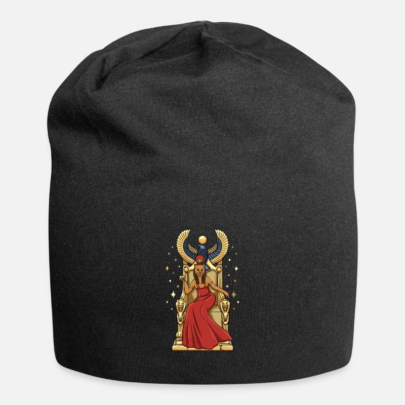 Sachmet-Grafik - Jersey-Beanie - Schwarz