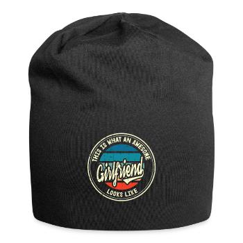 Beste Freundin der Welt Retro Girlfriend Geschenk - Jersey-Beanie - Schwarz - Vorne