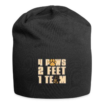 German Shepherd 4 Paws 2 Feet 1 Team Military Dogs - Jersey Beanie - black - Front
