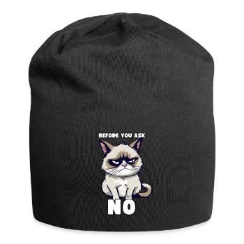 Grump Cat - Avant que vous ne demandiez non - Dicton cynique - Bonnet en jersey - noir - Devant