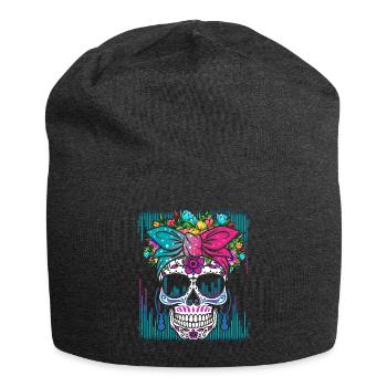 Cool Muertos Drip Rave Music Party Cool Tekkno - Jersey Beanie - charcoal grey - Front